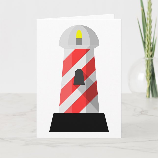 Cartão Farol Listrado de Vermelho e Branco (Criador carregado)