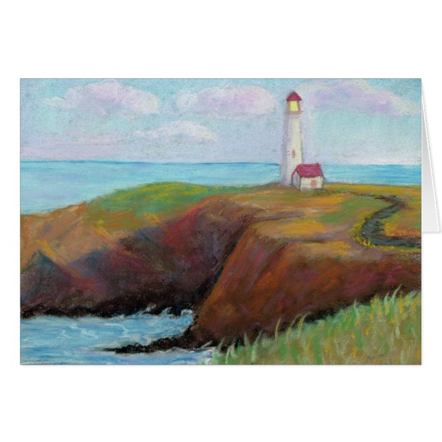 Cartão Farol principal de Yaquina (Frente Horizontal)