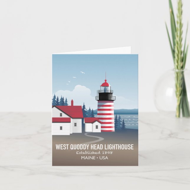 Cartão Farol West Quoddy Head (Frente)