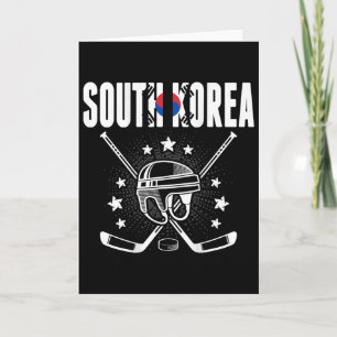Cartão Fãs de hóquei no gelo da Coreia do Sul Jersey Band