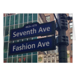 Cartão Fashion 7 Avenue Street Sinal NYC New York Card