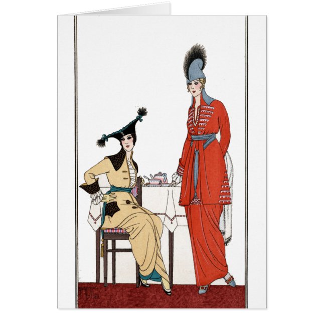 Cartão Fashionable Vintage Tarde Tea (Frente)