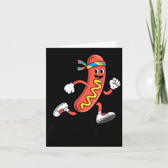 Cartão Fast Food Funny Pun Working Out Running Jogging Gy (Frente)