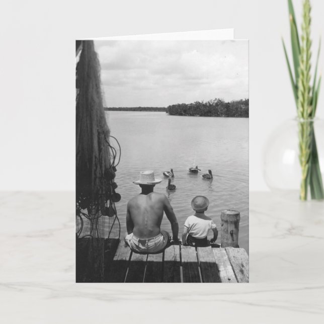 Cartão Father and Son, Marco Island, Florida, 1966 (Frente)