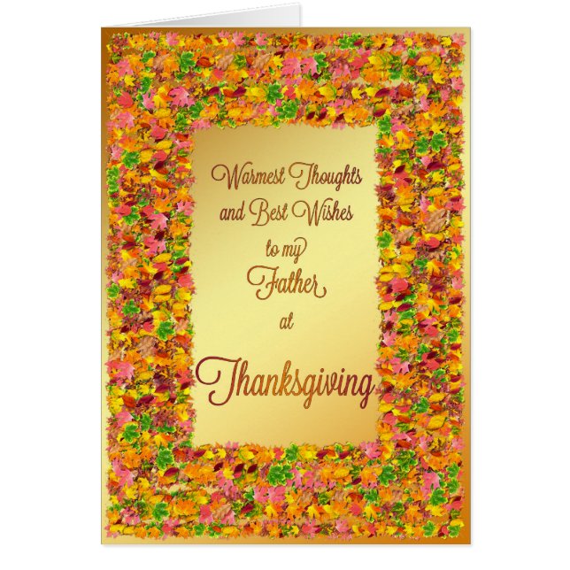Cartão Father, Thanksgiving, fall leaves (Frente)