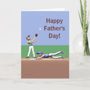Cartão Fathers Day Baseball Characters