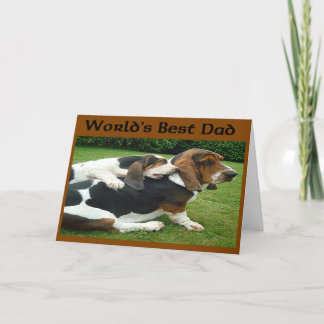 Cartão Father's Day Basset Hounds World's Best Dad