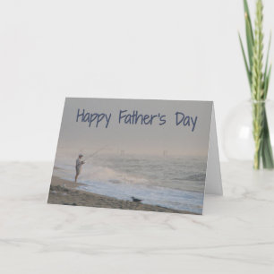 Cartão Father's Day Beach Fishing