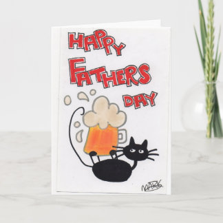 Cartão Fathers Day black cat