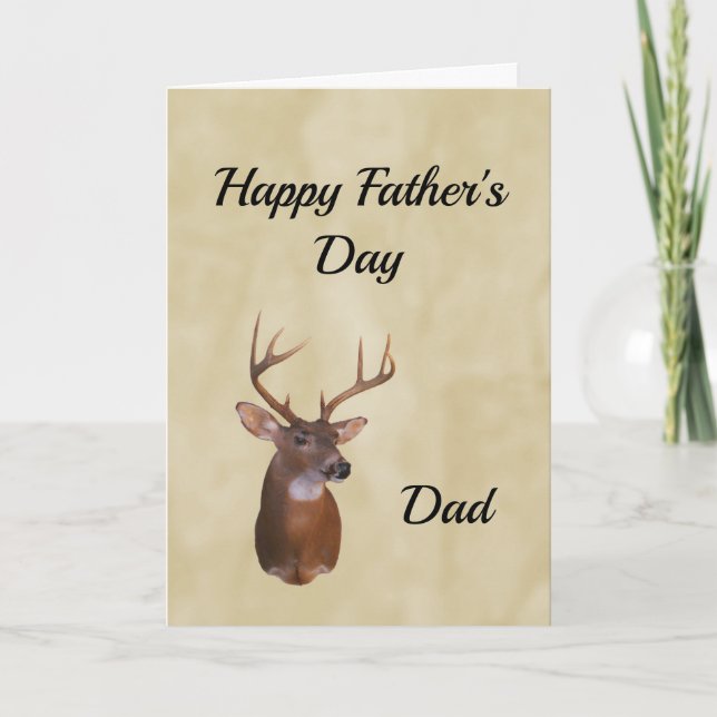 Cartão Father's Day card 8-point buck deer nature (Frente)
