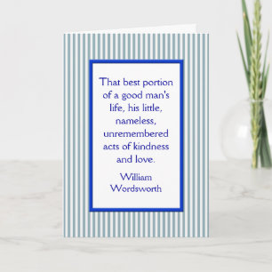 Cartão Father's Day Card, A Good Man Blue White Stripe
