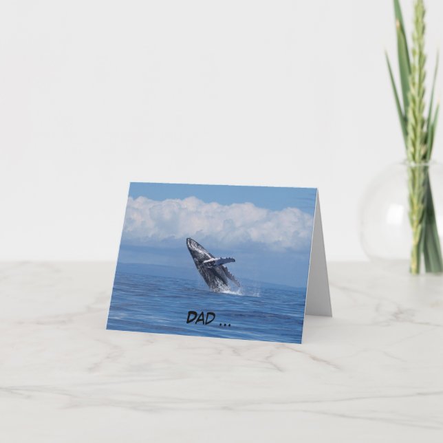 Cartão Father's Day card featuring breaching whale (Frente)