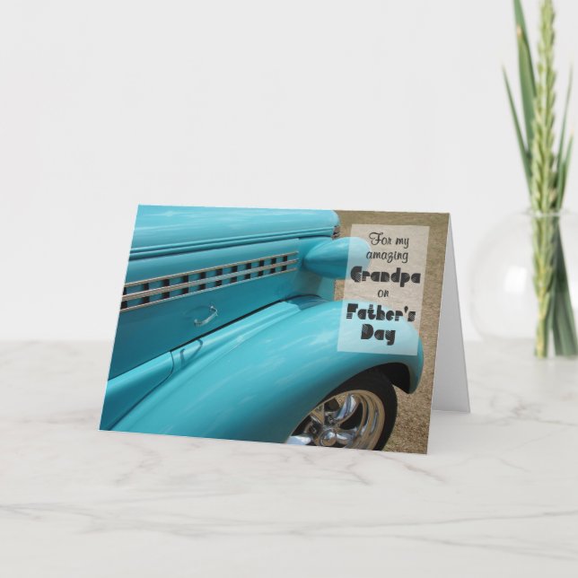 Cartão Father's Day Card for Grandpa - Hot Rod Humor (Frente)