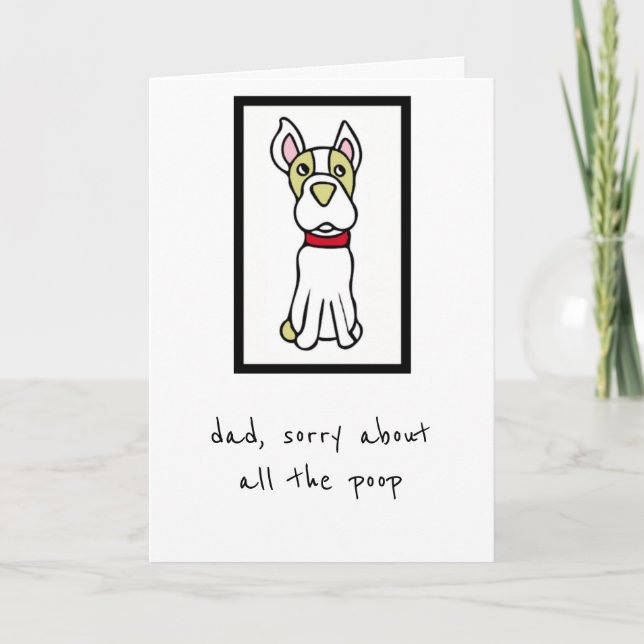Cartão Father's Day Card - From the Dog - Boston Terrier (Frente)