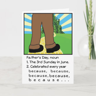 Cartão Father's Day Card/Personalize Because Because