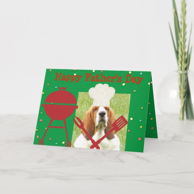 Cartão Father's Day Card with Basset Chef (Frente)