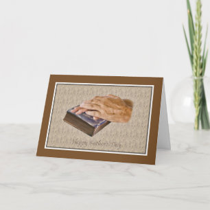 Cartão Father's Day Card with Bible and Hands