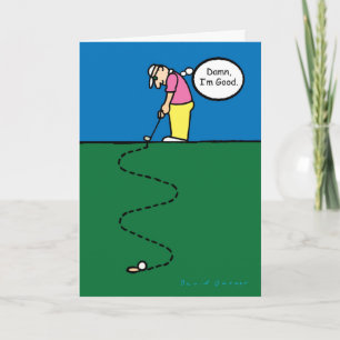 Cartão Father's Day card with golfer illustration