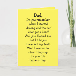 Cartão Father's Day Dented Car