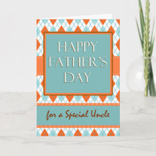 Cartão Father's Day for an Uncle, Argyle Geometric Design