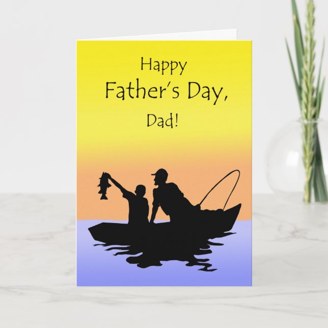 Cartão Father's Day for Dad, Fishing Scene (Frente)