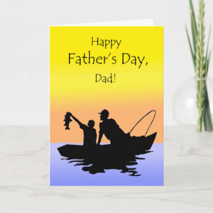 Cartão Father's Day for Dad, Fishing Scene