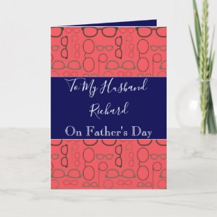 Cartão Father's Day for Husband Red and Blue