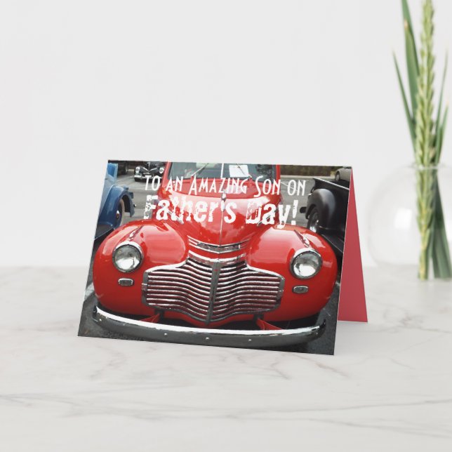 Cartão Father's Day for Son Classic 1941 Chevy Coupe Card (Frente)