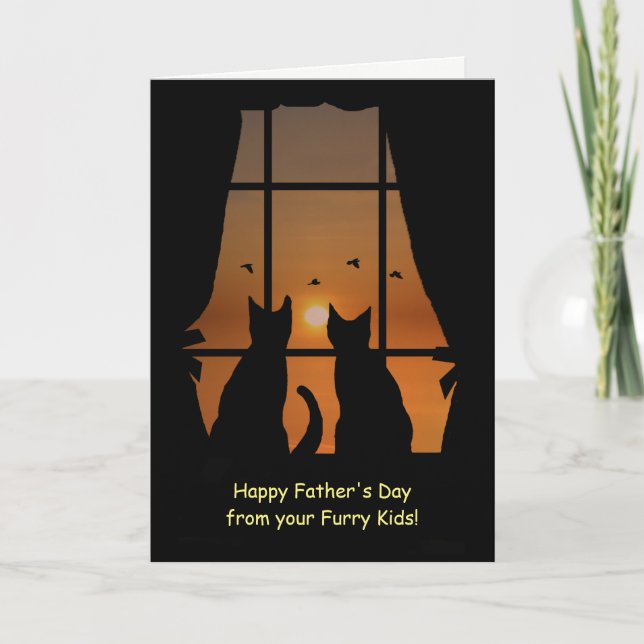 Cartão Father's Day from Cats in Window Fur babies (Frente)