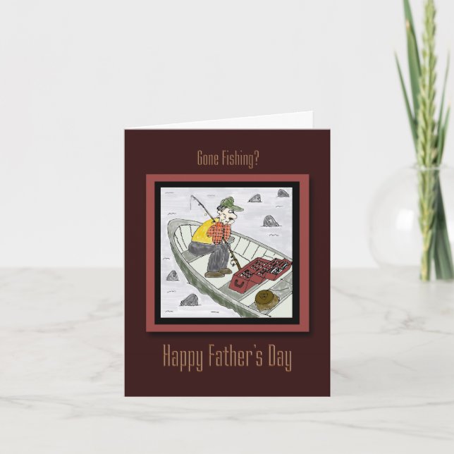 Cartão Father's Day Gone Fishing Card (Frente)