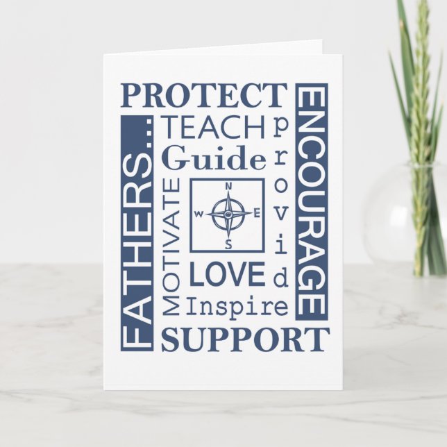 Cartão Father's Day Greeting Card/Typography (Frente)