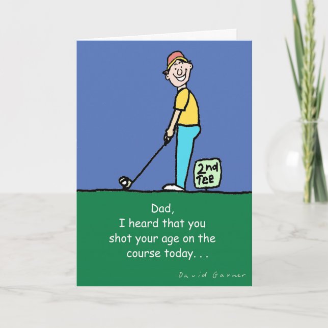 Cartão Father's Day Greeting card with golf theme (Frente)