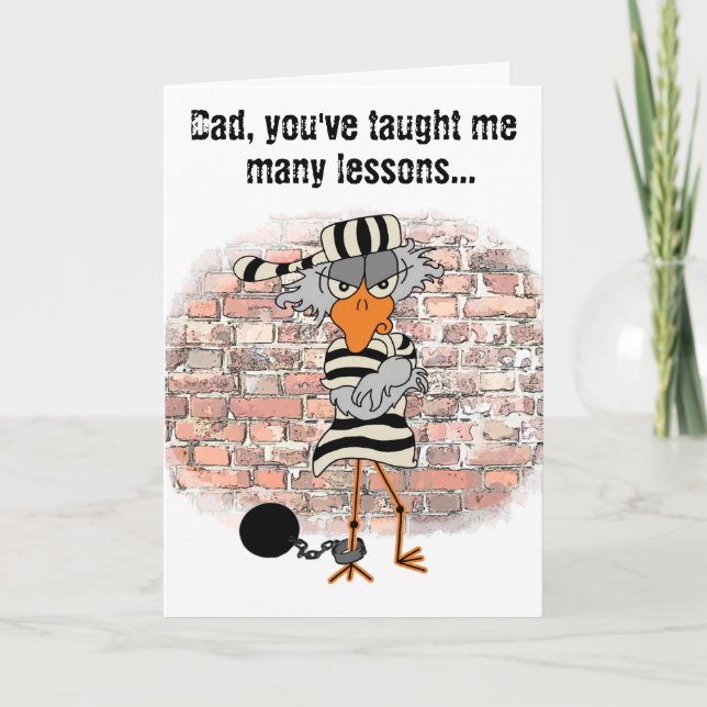 Cartão Father's Day Jailbird Greeting Card (Frente)