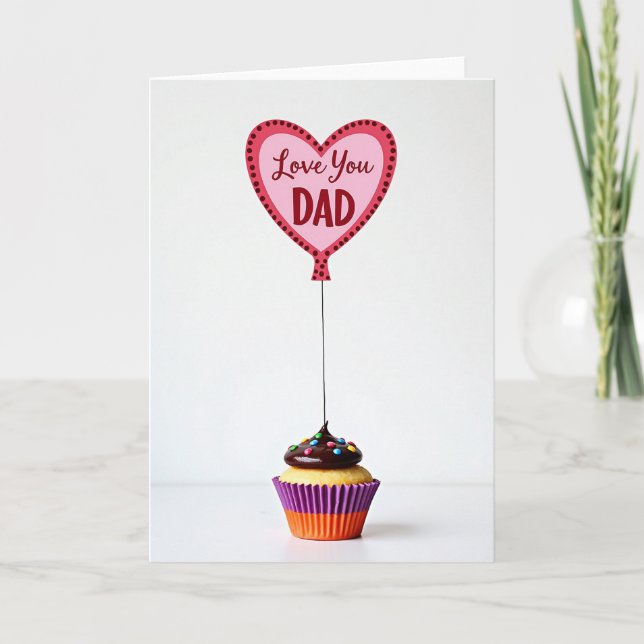 Cartão Fathers Day Love Dad Cupcake Card (Frente)