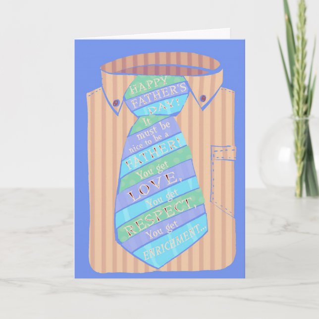 Cartão Father's Day necktie message customizable card (Frente)