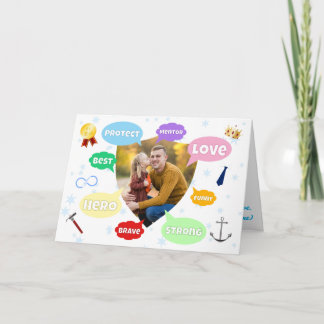 Cartão Fathers Day Photo Word Clouds Best Dad Father