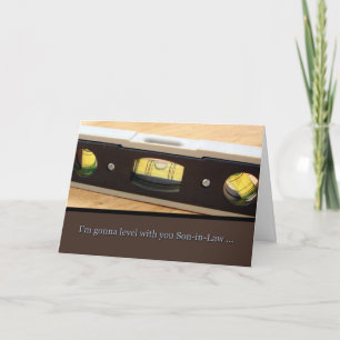 Cartão Father's Day, Son in Law, Level With You Card