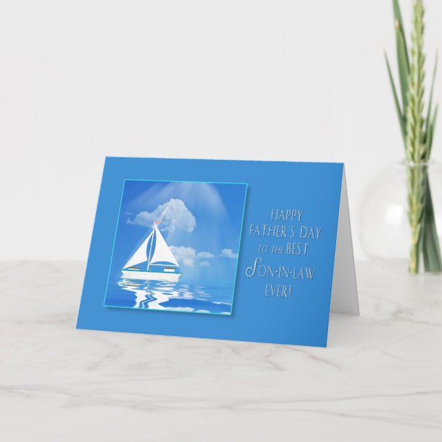 CARTÃO FATHER'S DAY - SON-IN-LAW - SAILBOAT - BLUE SEA (Frente)
