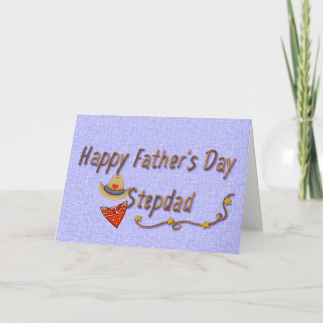 Cartão Father's Day Stepdad, Western Cowboy Card (Frente)
