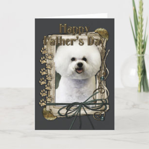 Cartão Fathers Day - Stone Paws - Bichon Frise