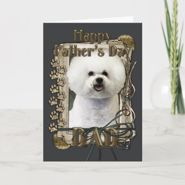 Cartão Fathers Day - Stone Paws - Bichon Frise (Frente)