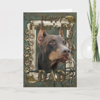Cartão Fathers Day - Stone Paws - Doberman - Red - Rocky