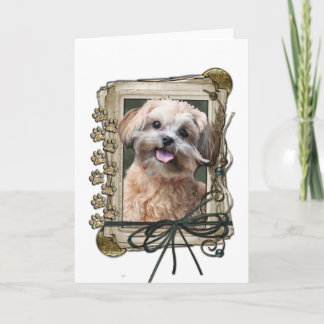 Cartão Fathers Day - Stone Paws - ShihPoo - Maggie