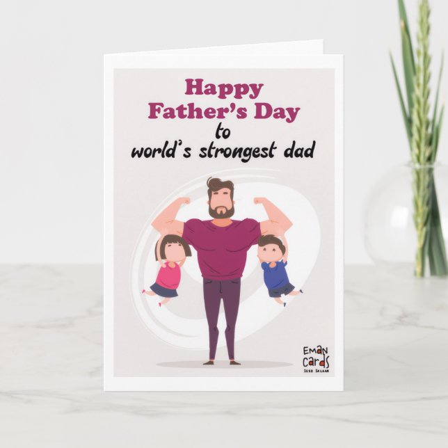 Cartão Father's Day - Strongest Dad (Frente)