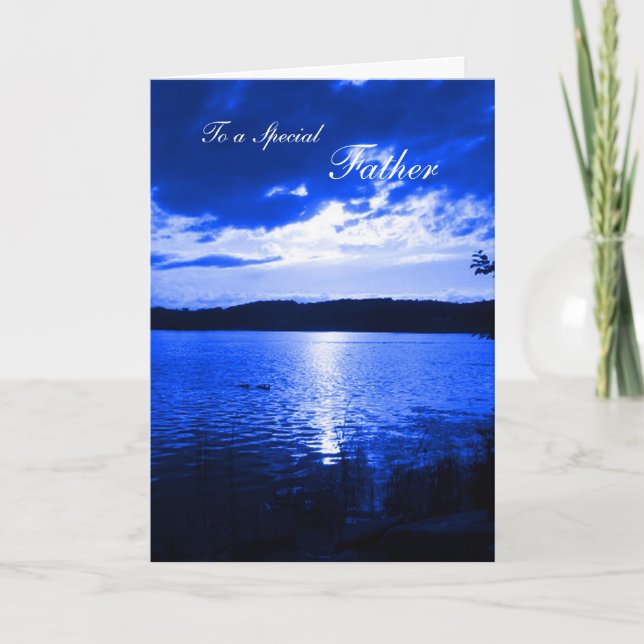 Cartão Father's Day Sunset Blue - For Father (Frente)