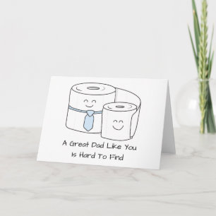Cartão Father's Day Toilet Paper Cute Dad Child