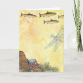 Cartão Father's Day Trout Fishing Illustration