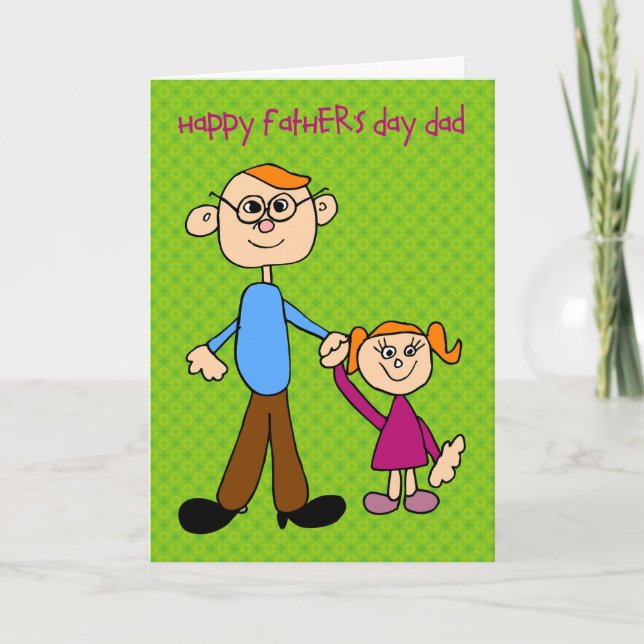Cartão Father's Day with a cute little girl Card (Frente)