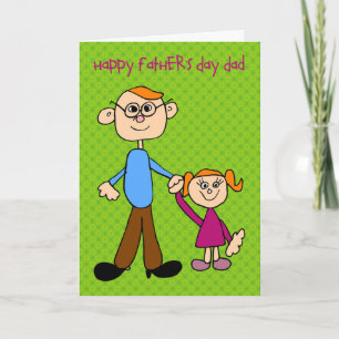 Cartão Father's Day with a cute little girl Card