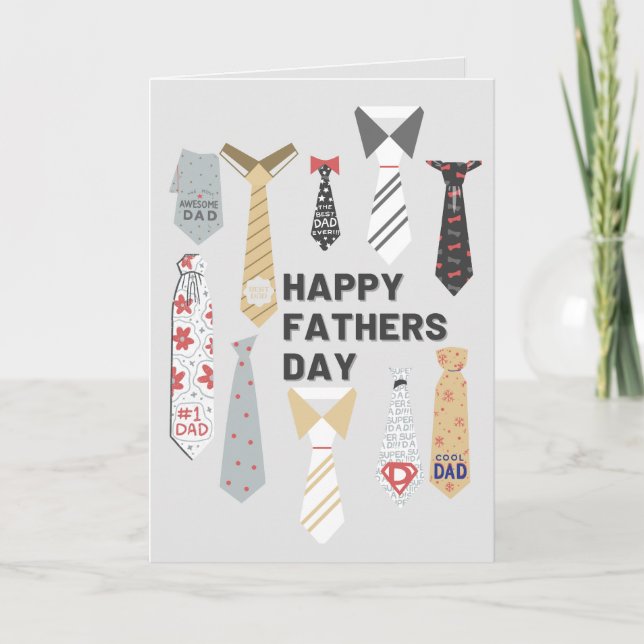 Cartão Father's Day with Scattered Ties (Frente)